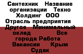 Сантехник › Название организации ­ Техно-Холдинг, ООО › Отрасль предприятия ­ Другое › Минимальный оклад ­ 40 000 - Все города Работа » Вакансии   . Крым,Судак